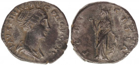 Faustina Junior. Augusta, AD 147-175. AR Denarius.
Rome mint. Struck under Antoninus Pius, circa AD 147-150. Draped bust right / Pudicitia standing le...