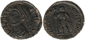 PROCOPIUS (365-366). Ae. Heraclea.
Obv: D N PROCOPIVS P F AVG.
Diademed, draped and cuirassed bust left.
Rev: REPARATIO FEL TEMP / SMHA.
Procopius sta...