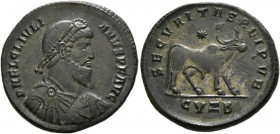 Iulianus II. (360/361-363).AE 1/Doppelmaiorina (8,98 g), Cyzicus (Erdek), 2. Offizin, 361-363 n. Chr.
Büste mit Perlendiadem, Drapierung und Kürass / ...