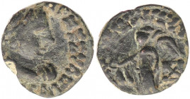 INDIA, Kushan Empire. Kujula Kadphises. Circa AD 50-90. Æ Unit (15mm, 2.0 g, 1h). Indian standard. Uncertain mint in Taxila region. Diademed and drape...