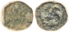 INDIA, Post-Mauryan (Punjab). Taxila (local coinage). AE (Bronze, 12 mm, 3.2 g), Taxila city state (Pushkalavati), circa 1st century BC. Swastika turn...