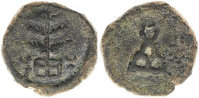 INDIA, Post-Mauryan (Punjab). Taxila (local coinage). AE (Bronze, 15 mm, 3.4 g, 12 h), Taxila city state (Pushkalavati), circa 185-165 BC. Three-arche...