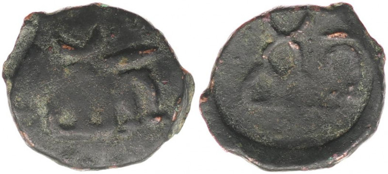 Ancient India Taxila Pushkalavati (BC 185-160) Karshapana 1/4 Taxila Region, Cop...