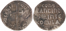 Leo IV the Khazar, with Constantine VI. 775-780. AR Miliaresion.
Byzantine . 
Leo IV the Khazar, with Constantine VI. 775-780. AR Miliaresion
 (18,9mm...