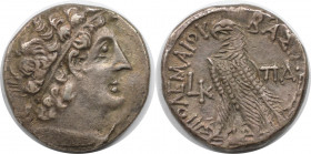 Griechische Münzen, AEGYPTUS. Ptolemaios X. (101-88 v. Chr). AR Tetradrachme, Jahr 20 (= 95/94 v. Chr.), Alexandria (13,41 g. 25,5 mm). Vs.: Kopf des ...