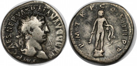 Römische Münzen, MÜNZEN DER RÖMISCHEN KAISERZEIT. Traianus, 98-117 n. Chr. AR Denar (3,0 g). Vs.: Kopf mit Lorbeerkranz n. r. Rs.: Statue des Hercules...