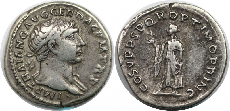 Römische Münzen, MÜNZEN DER RÖMISCHEN KAISERZEIT. Trajan (98-117 n. Chr). AR Den...