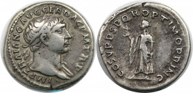 Römische Münzen, MÜNZEN DER RÖMISCHEN KAISERZEIT. Trajan (98-117 n. Chr). AR Denarius 103-111 n. Chr., Rom (13,10 g. 18,8 mm). Vs.: IMP TRAIANO AVG GE...
