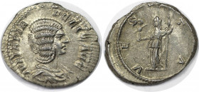 Römische Münzen, MÜNZEN DER RÖMISCHEN KAISERZEIT. Iulia Domna, 193-217 n. Chr. Denar 213 n. Chr., Mzst. Rom. (3,55 g) Vs.: IVLIA PIA FELIX AVG, drapie...