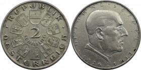 RDR – Habsburg – Österreich, REPUBLIK ÖSTERREICH. Dr. Ignaz Seipel. 2 Schilling 1932. Silber. 11,90 g. KM 2849. Vorzüglich