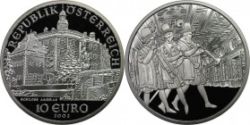 RDR – Habsburg – Österreich, REPUBLIK ÖSTERREICH. Schloss Ambras. 10 Euro 2002. 17,3 g. 0.925 Silber. KM 3096. Polierte Platte