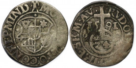 Altdeutsche Münzen und Medaillen, MINDEN - BISTUM. Anton von Schauenburg (1587-1599). 1/24 Taler (Groschen) 1591. Schön
