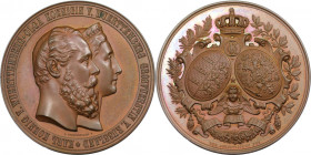 Altdeutsche Münzen und Medaillen, WÜRTTEMBERG. Karl (1864-1891). Bronzemedaille 1871, von Schnitzspahn. Auf seine Silberhochzeit mit Olga, Großfürstin...