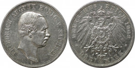 Deutsche Münzen und Medaillen ab 1871, REICHSSILBERMÜNZEN, Sachsen, Friedrich August III. (1904-1918). 3 Mark 1909 E, Silber. Jaeger 135. Vorzüglich...