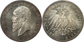 Deutsche Münzen und Medaillen ab 1871, REICHSSILBERMÜNZEN, Schaumburg-Lippe, Georg (1893-1911). 3 Mark 1911 A, auf seinen Tod. Silber. Jaeger 166. Fas...