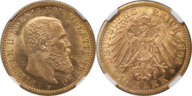Deutsche Münzen und Medaillen ab 1871, REICHSGOLDMÜNZEN, Wurttemberg, Wilhelm II. (1891-1918). 10 Mark 1902 F, Stuttgart. Gold. Jaeger 295, Fr. 3877. ...