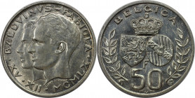 Europäische Münzen und Medaillen, Belgien / Belgium. Baudouin I. (1951-1993). Auf seine Hochzeit. 50 Francs 1960. 12,50 g. 0.835 Silber. 0.34 OZ. KM 1...