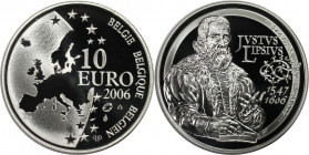 Europäische Münzen und Medaillen, Belgien / Belgium. 400. Todestag von Justus Lipsius. 10 Euro 2006. 18,75 g. 0.925 Silber. 0.55 OZ. KM 255. Polierte ...