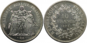 Europäische Münzen und Medaillen, Frankreich / France. Herkulesgruppe. 10 Francs 1971. 25,0 g. 0.900 Silber. 0.72 OZ. KM 932. Stempelglanz. Seltenerer...