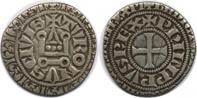 Europäische Münzen und Medaillen, Frankreich / France. Philipp IV. der Schöne (1285-1314). Turnose. 2,56 g. 22 mm. Billon. Sehr schön+