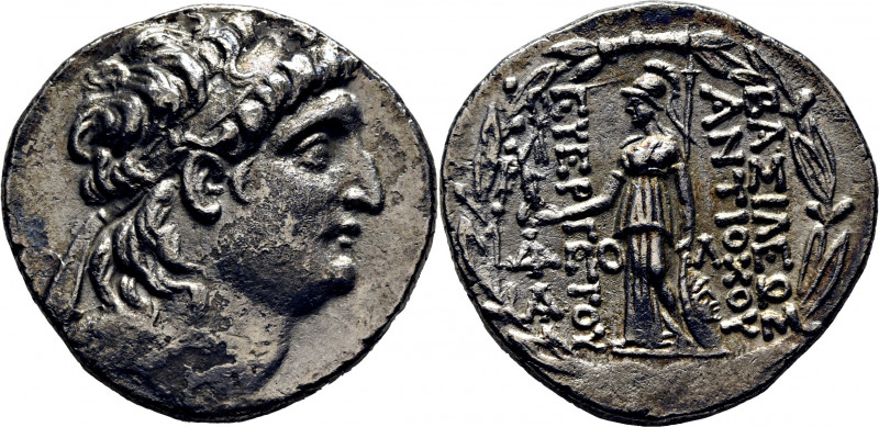 SELEUCIDA IMPERIO. Antíoco VII Sidetes. Tetradracma fenicio. 138-129 a.C. Cabeza...