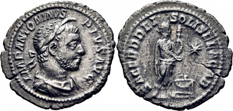 ROMA IMPERIO. Heliogábalo. Denario. 220-222. Busto laureado revestido y con cuer...