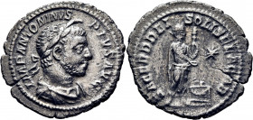 Heliogábalo. Denario. Acuñación centrada