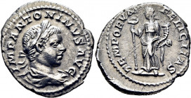 Heliogábalo. Denario. Buen anverso