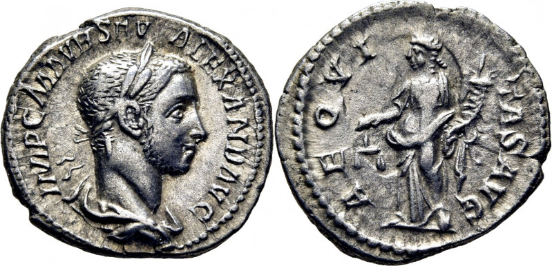 ROMA IMPERIO. Alejandro Severo. Denario. 233-235. Busto laureado revestido a der...