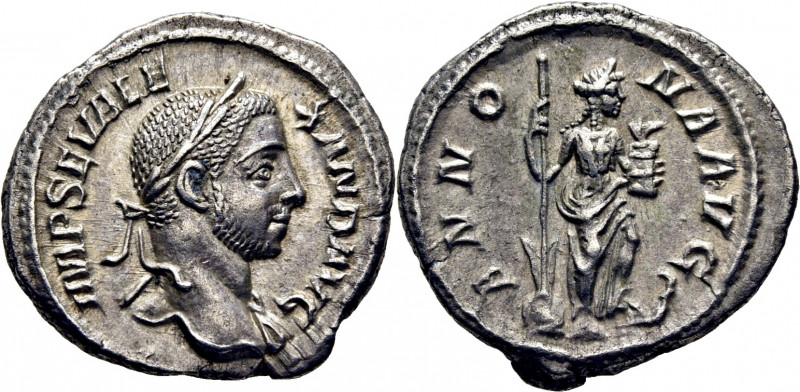 ROMA IMPERIO. Alejandro Severo. Denario. 228-231. Busto laureado con ínfulas a d...