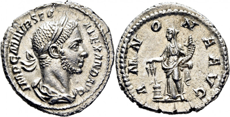 ROMA IMPERIO. Alejandro Severo. Denario. 228-231. Busto laureado revestido a der...