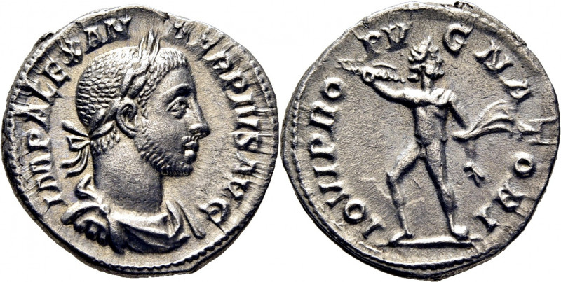ROMA IMPERIO. Alejandro Severo. Denario. 231-235. Busto laureado revestido a der...