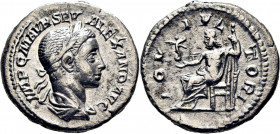 Alejandro Severo. Denario. Acuñación centrada