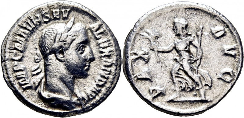 ROMA IMPERIO. Alejandro Severo. Denario. 233-235. Busto laureado revestido a der...