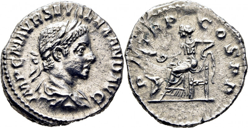 ROMA IMPERIO. Alejandro Severo. Denario. 222-228. Busto laureado revestido a der...
