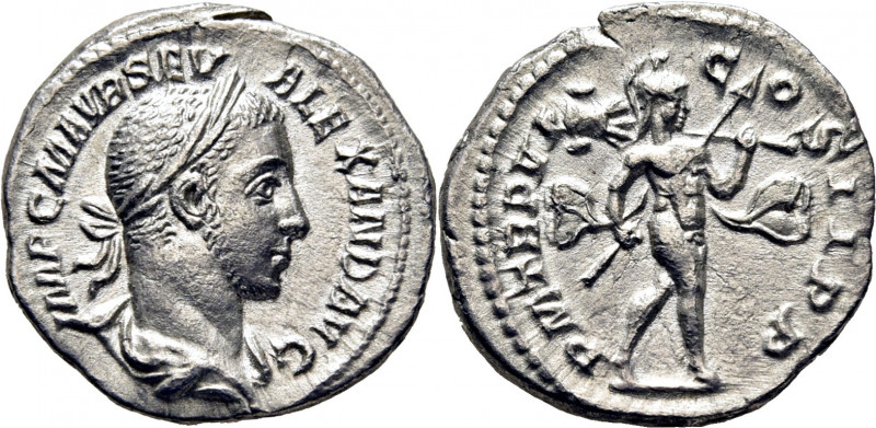ROMA IMPERIO. Alejandro Severo. Denario. 222-228. Busto laureado revestido a der...