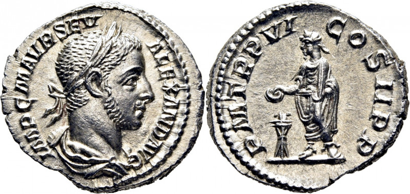 ROMA IMPERIO. Alejandro Severo. Denario. 222-228. Busto laureado revestido a der...