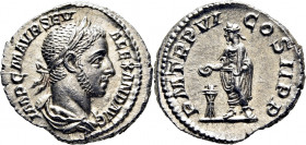 Alejandro Severo. Denario. SC+. Excepcional. Bellísimo ejemplar. Muy atractivo