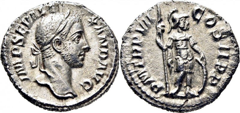 ROMA IMPERIO. Alejandro Severo. Denario. 228-231. Cabeza laureada a derecha. Mar...