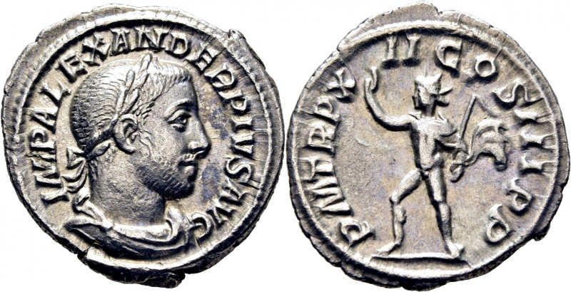 ROMA IMPERIO. Alejandro Severo. Denario. 231-235. Busto laureado revestido a der...