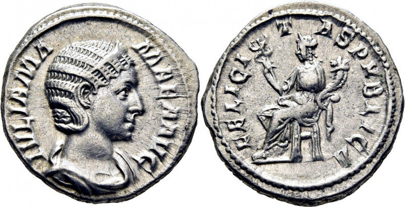 ROMA IMPERIO. Julia Mamea. Denario. 222 y siguientes. Busto diademado revestido ...