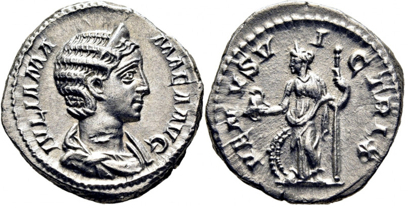ROMA IMPERIO. Julia Mamea. Denario. 222 y siguientes. Busto diademado revestido ...