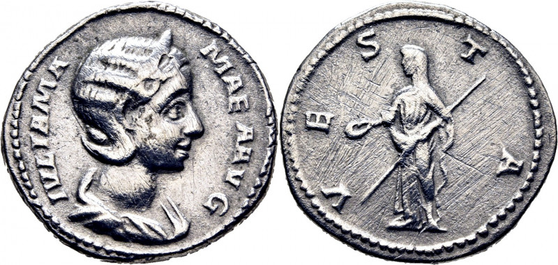 ROMA IMPERIO. Julia Mamea. Denario. 222 y siguientes. Busto -de mayor tamaño- di...