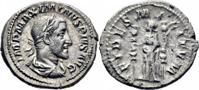 Maximino I. Denario. Casi EBC+/EBC-. Leve tono. Acuñación centrada. Buen retrato
