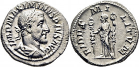 Maximino I. Denario. EBC+. Acuñación centrada. Atractiva