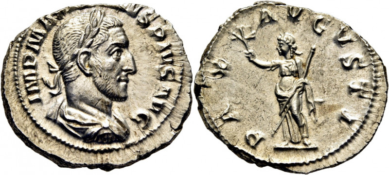ROMA IMPERIO. Maximino I. Denario. 235-236. Busto laureado revestido a derecha -...