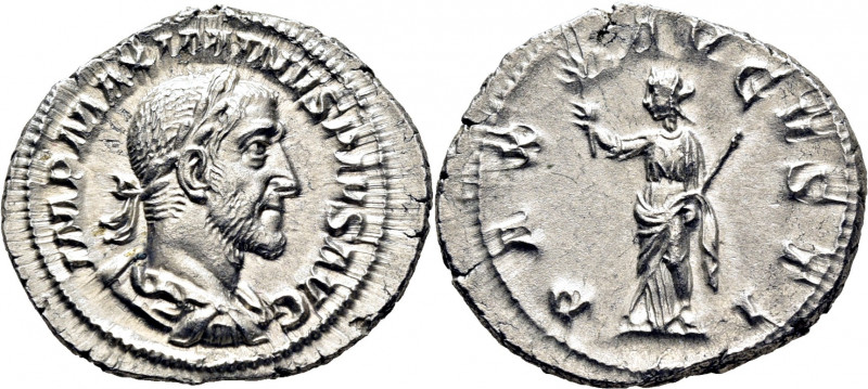 ROMA IMPERIO. Maximino I. Denario. 235-236. Busto -con barbilla más prominente- ...