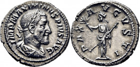 Maximino I. Denario. Casi SC-. Tono. Buen ejemplar. Muy atractiva