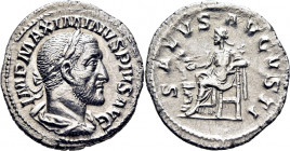 Maximino I. Denario. Casi SC-. Acuñación centrada. Buen retrato. Atractiva