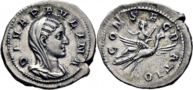 ROMA IMPERIO. Paulina. Denario. 235-238. Busto velado revestido a derecha. Emper...